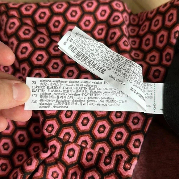 4/$25 Zara High Rise Legging Pink Patterned Dots Retro Pants Sz S - Picture 8 of 9